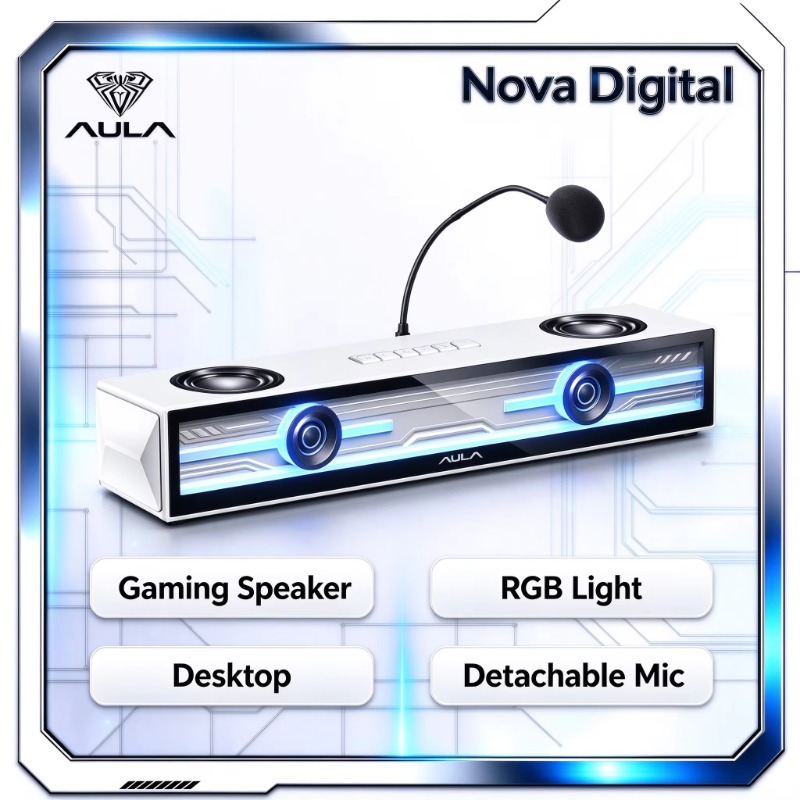 Rgb Computer Soundbar For Pc - AULA GS8 Gaming Speaker Desktop Soundbar