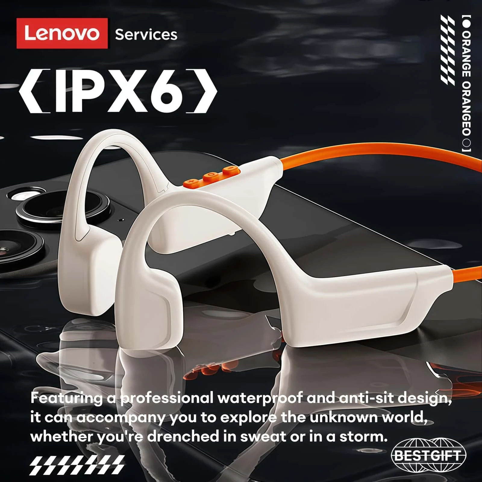 Lenovo S102 Earphones Bone Con - Bone Conduction Running Headphones ulasan dan harga