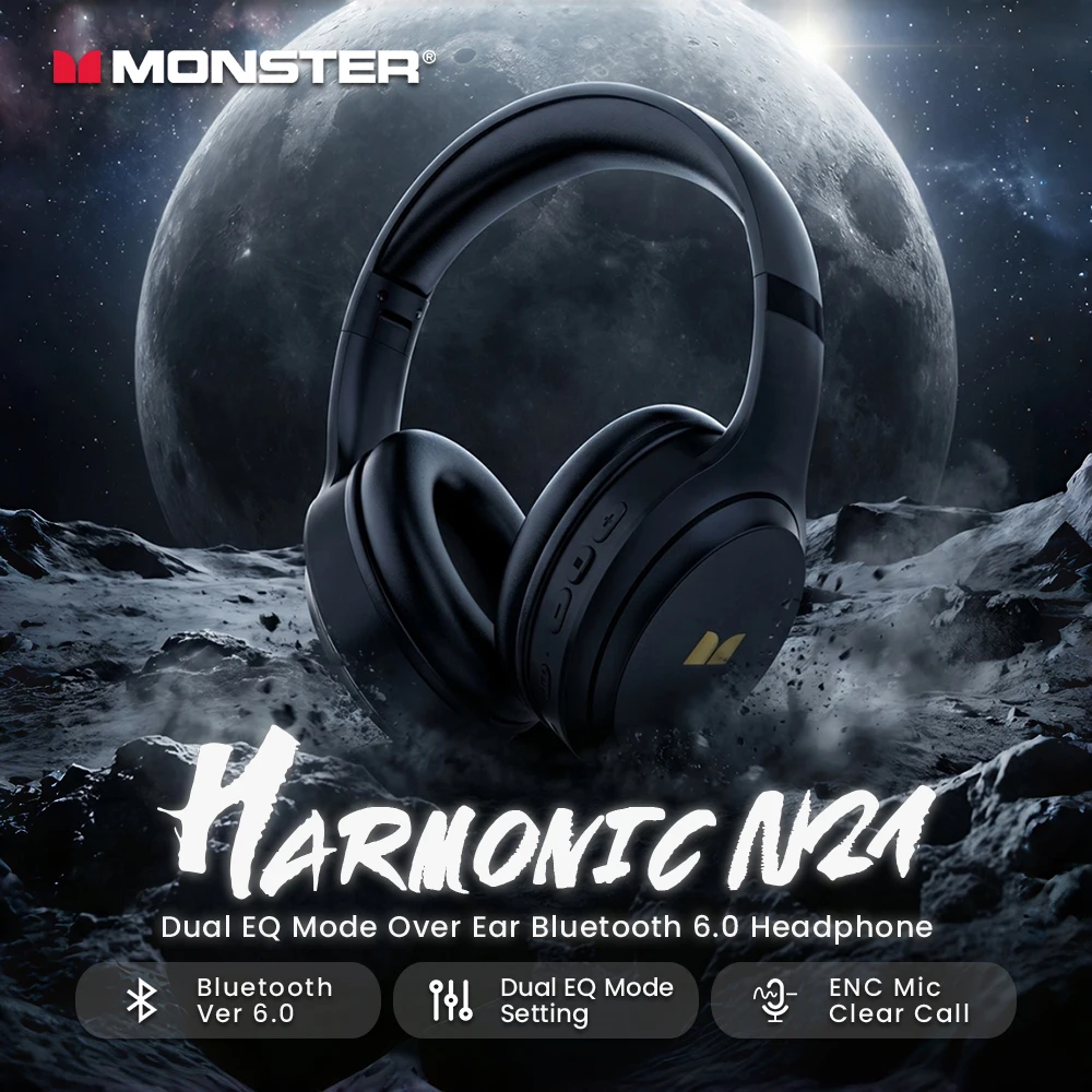 Monster Harmonic N21 Bluetooth - Anc Wireless Over Ear Headphones ulasan dan harga