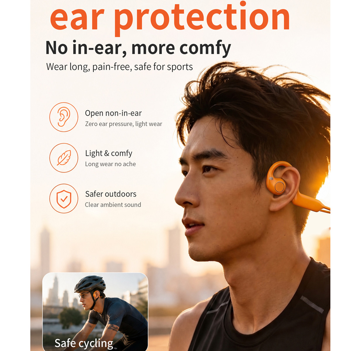 New Smart Camera Earphone Bone - Bone Conduction Running Headphones ulasan dan harga