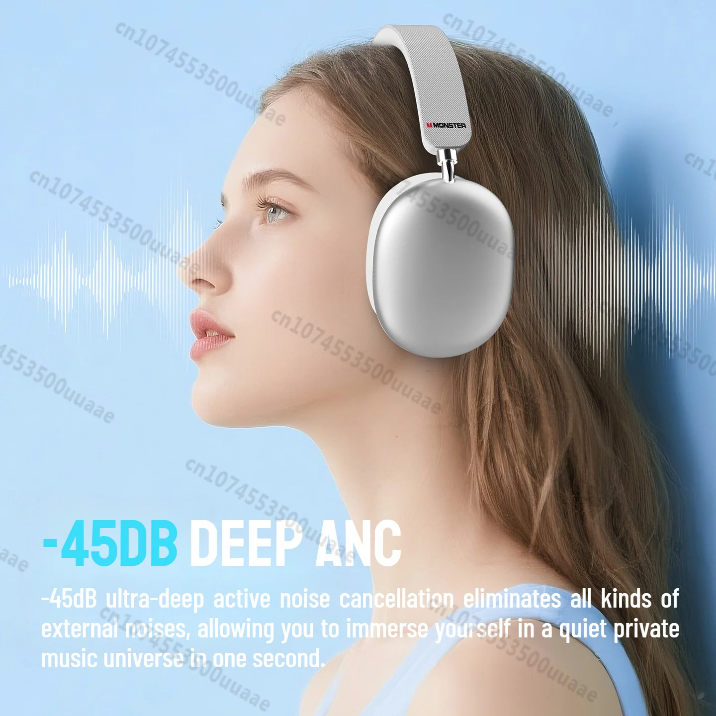 Monster AH100 -45dB ANC Headph - Anc Wireless Over Ear Headphones ulasan dan harga