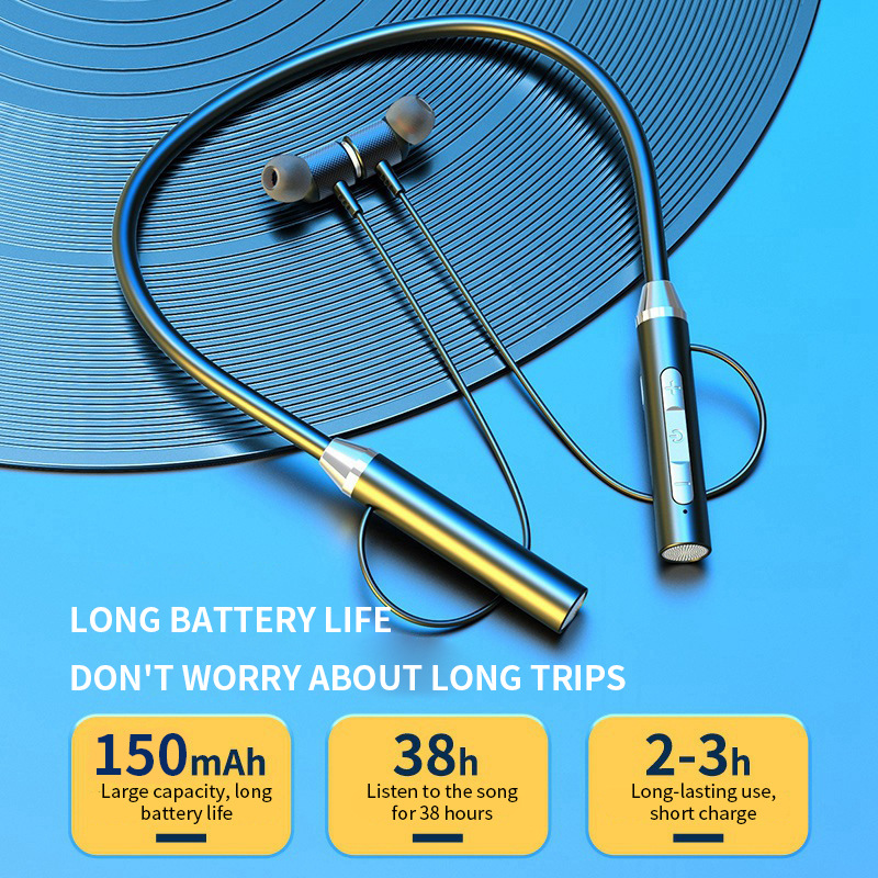 9D Wireless Bluetooth Earphone - Magnetic Neckband Sports Earphones ulasan dan harga